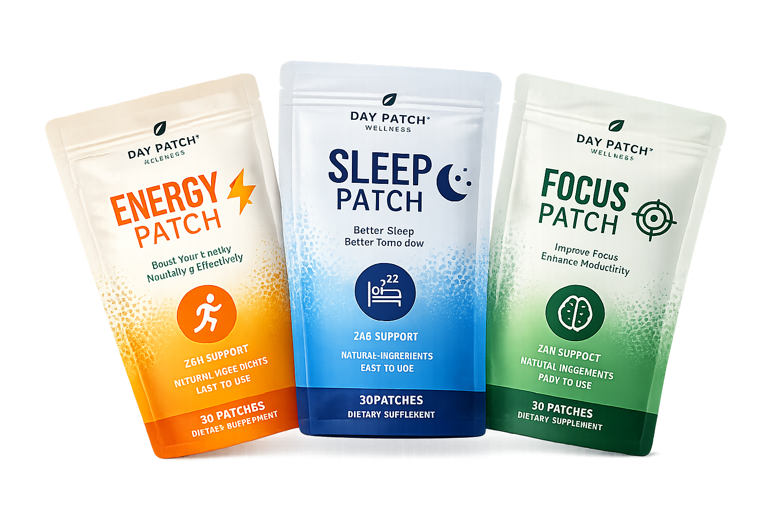 Energy, Sleep and Focus wellness patch collection